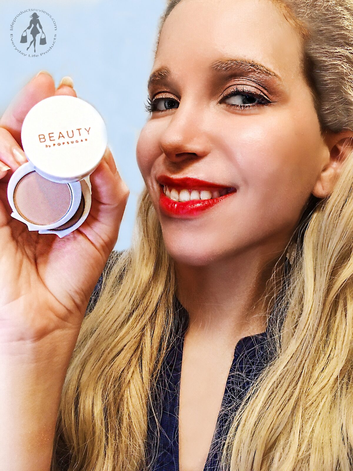 Beauty popsugar swatches eyeshadow blush bronzer highlight logo